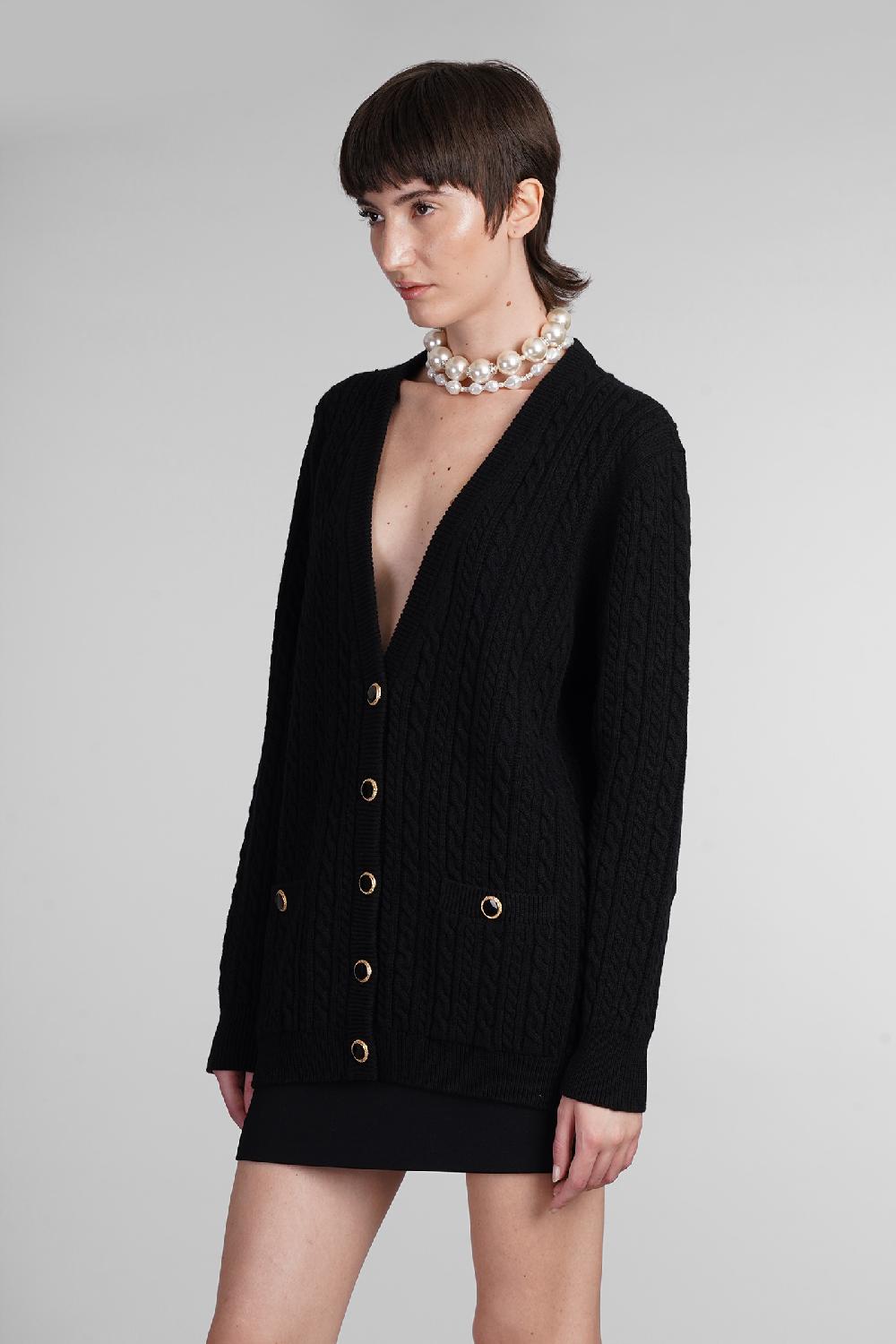 Deliberti Alessandra Rich Cardigan in lana nera cod. 403763 - Deliberti The Luxury Shopping Affare Del Giorno