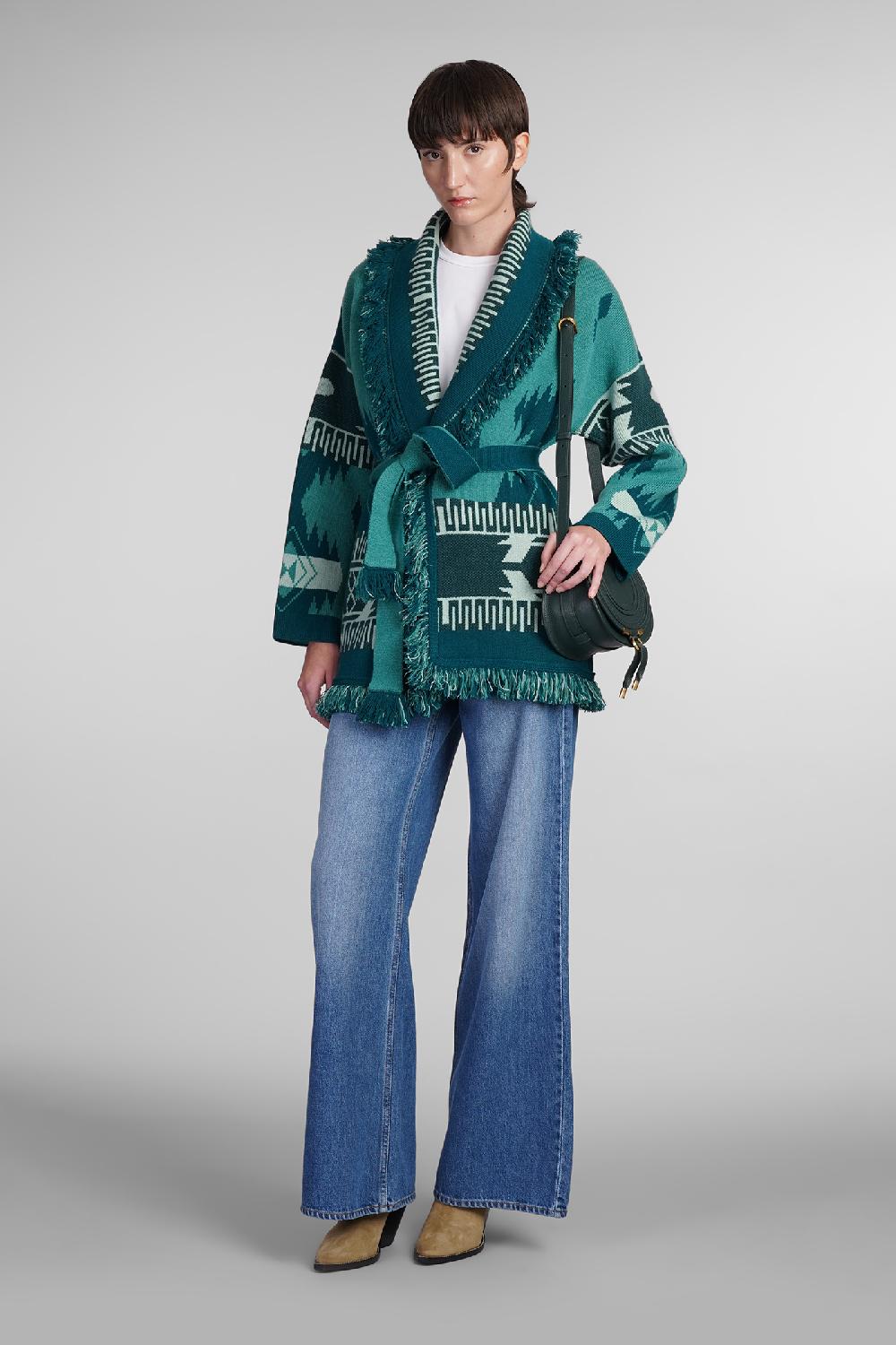 Deliberti Alanui Cardigan in cashmere verde cod. 408019 - Deliberti The Luxury Shopping Novità