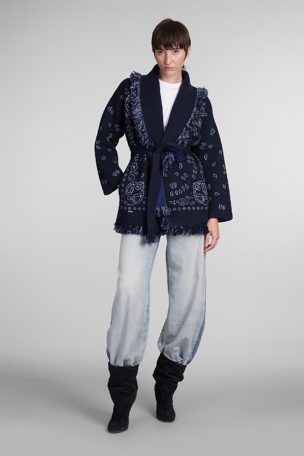 Deliberti Alanui Cardigan in cashmere blu cod. 408020 - Deliberti The Luxury Shopping Presa