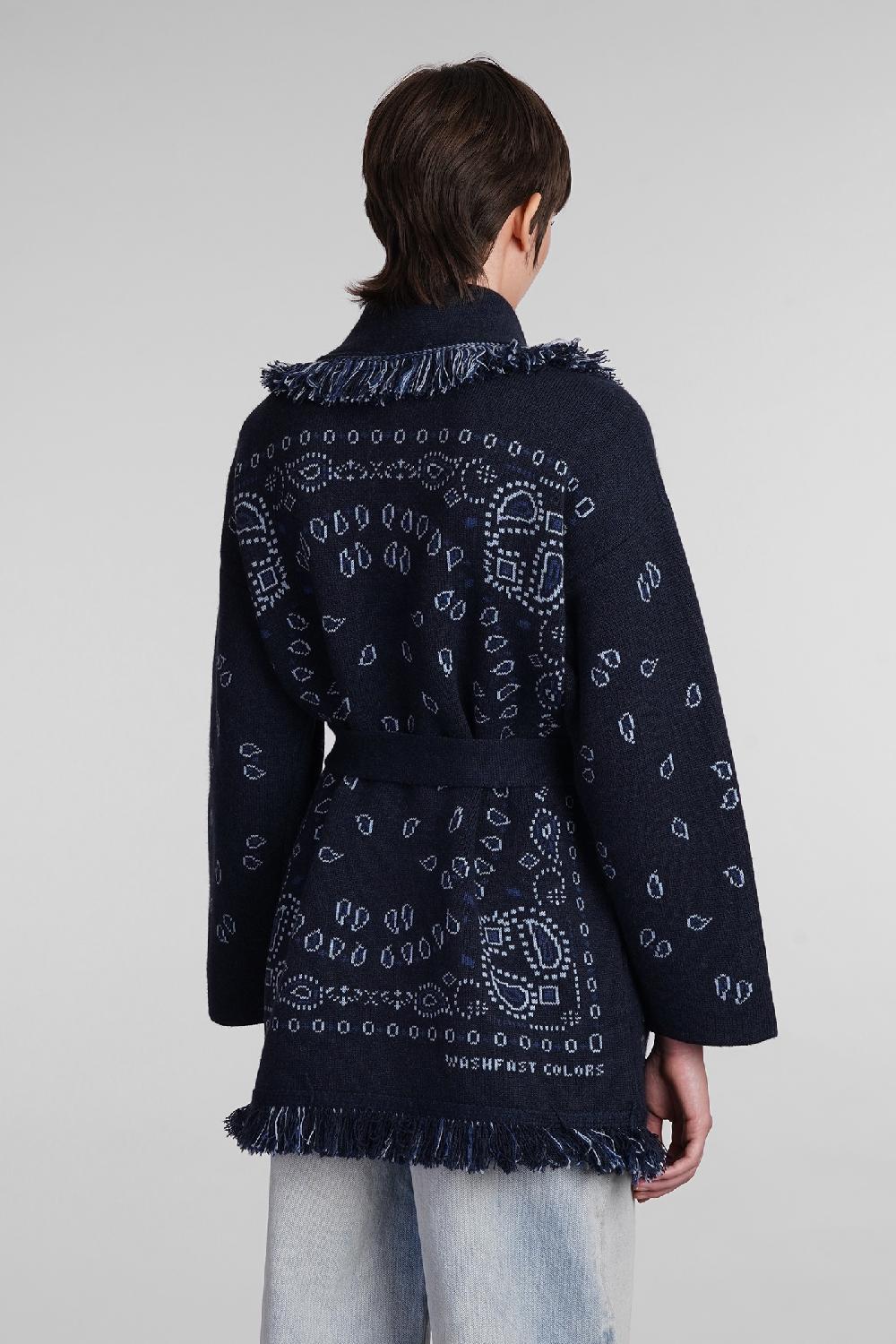 Deliberti Alanui Cardigan in cashmere blu cod. 408020 - Deliberti The Luxury Shopping Presa