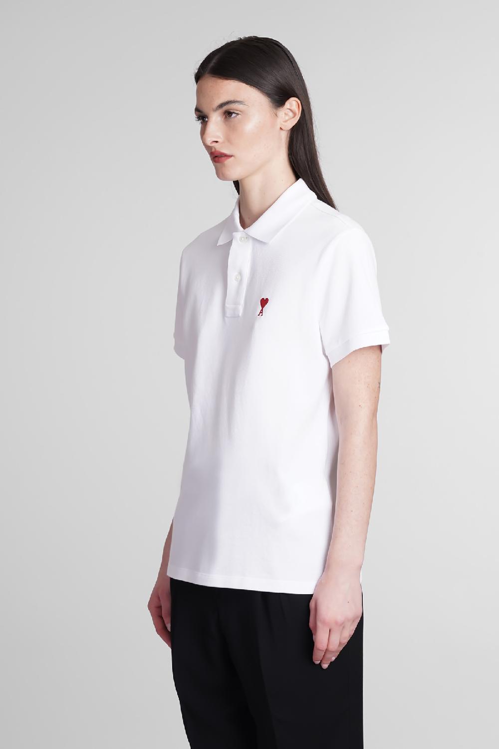 Deliberti Ami Paris Polo in cotone bianco cod. 393422 - Deliberti The Luxury Shopping Offerte