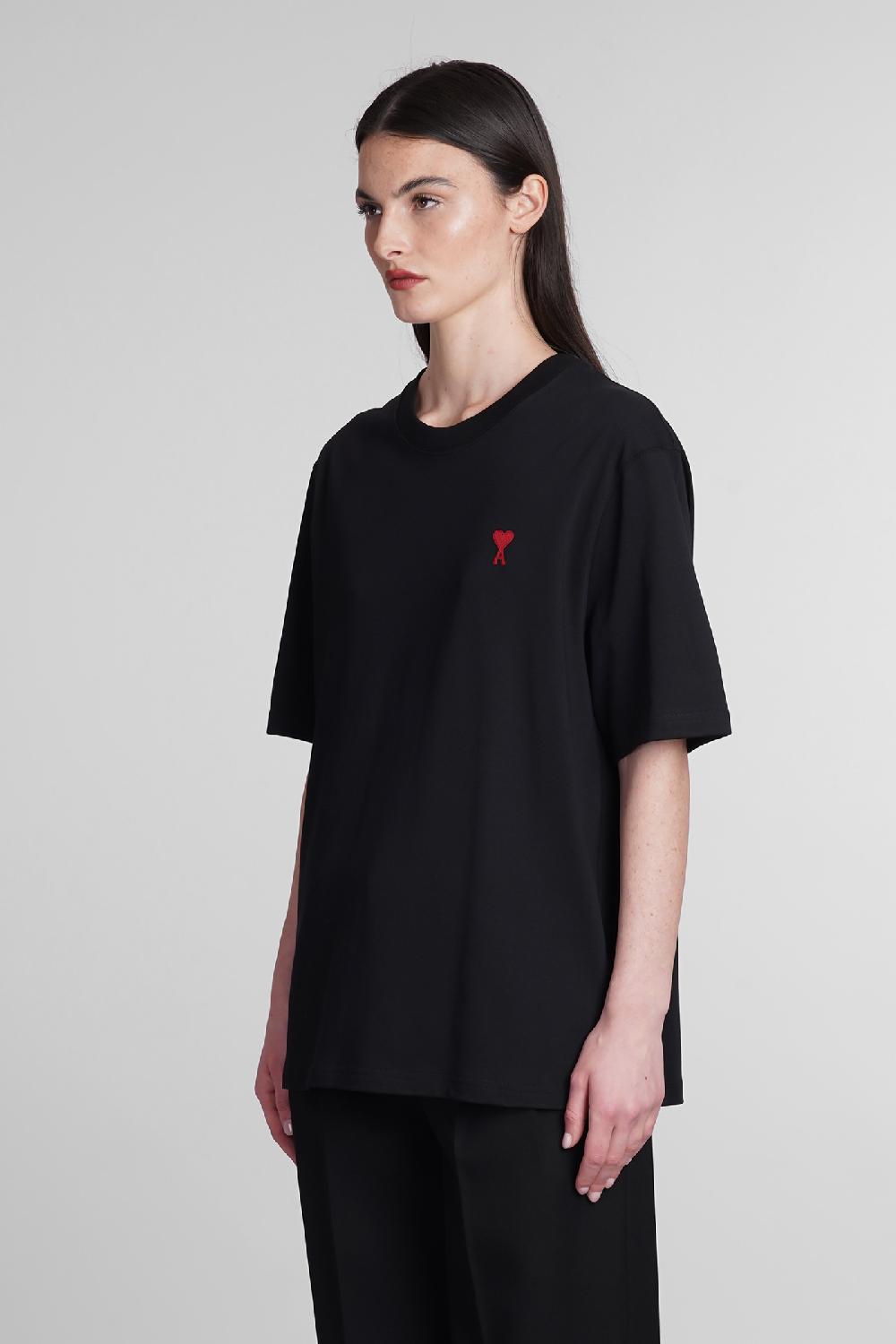 Deliberti Ami Paris T-shirt in cotone nero cod. 393423 - Deliberti The Luxury Shopping Hotsell