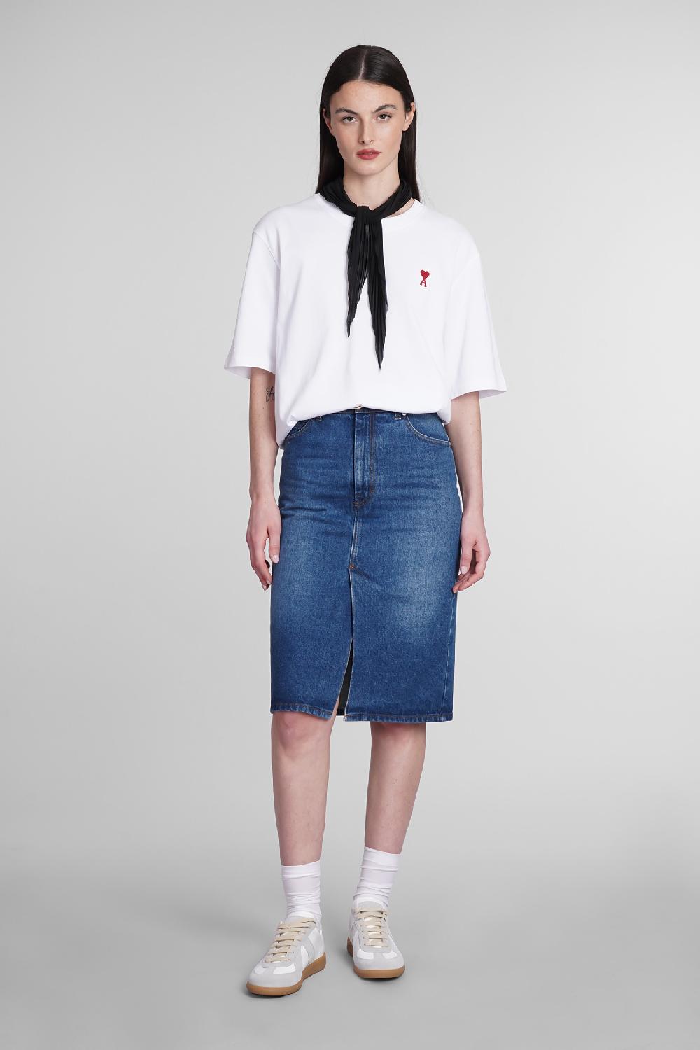 Deliberti Ami Paris T-shirt in cotone bianco cod. 393424 - Deliberti The Luxury Shopping Vendita Calda
