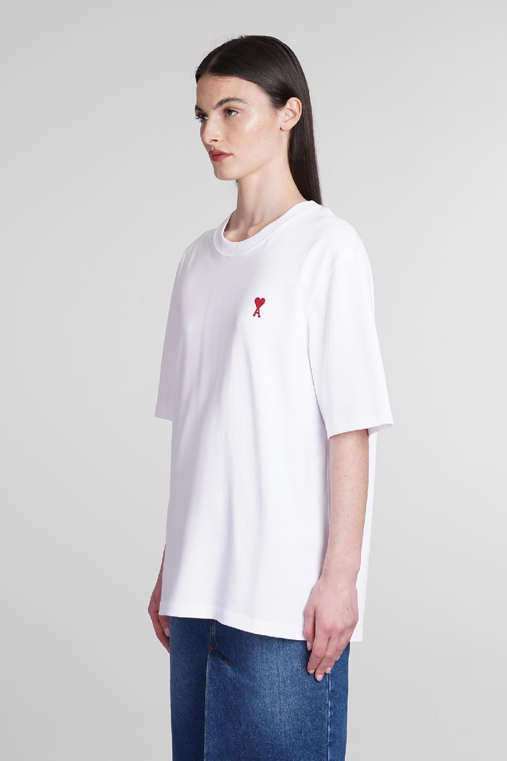 Deliberti Ami Paris T-shirt in cotone bianco cod. 393424 - Deliberti The Luxury Shopping Vendita Calda