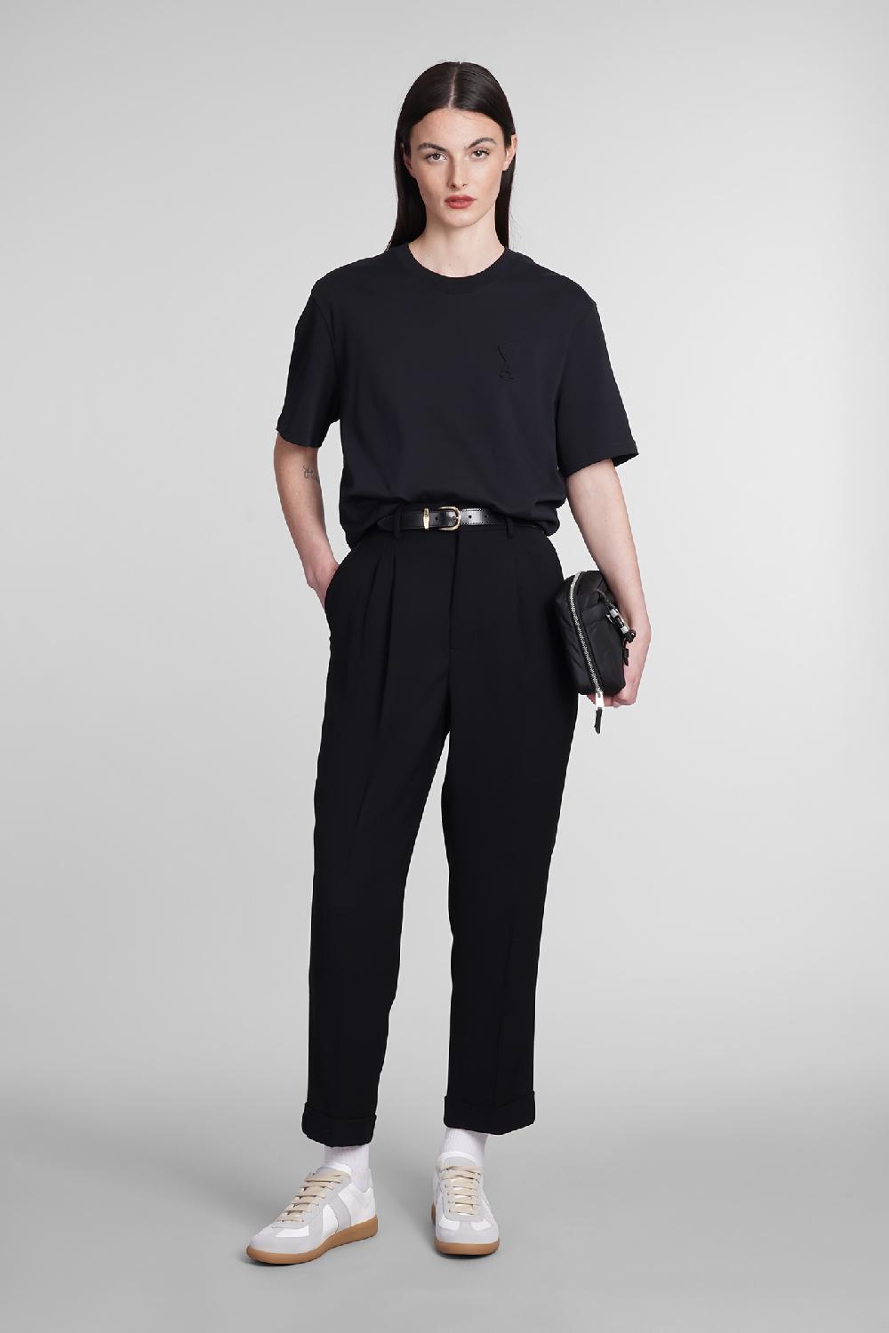 Deliberti Ami Paris T-shirt in cotone nero cod. 393428 - Deliberti The Luxury Shopping Saldi Di Fabbrica