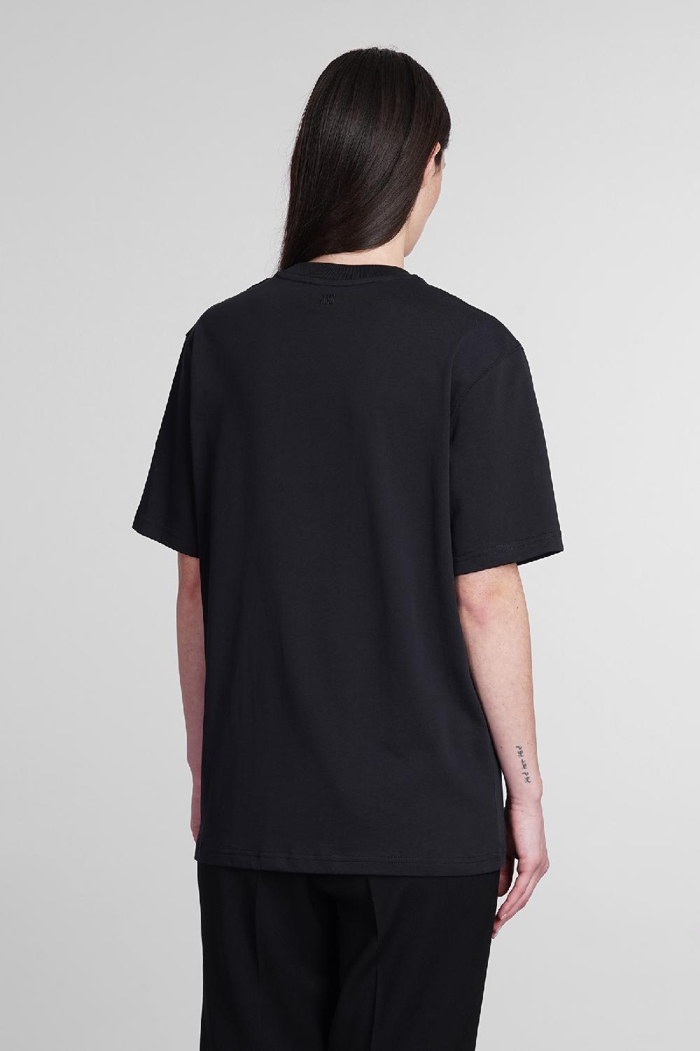 Deliberti Ami Paris T-shirt in cotone nero cod. 393428 - Deliberti The Luxury Shopping Saldi Di Fabbrica