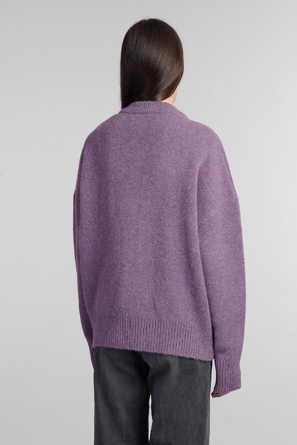 Deliberti Ami Paris Cardigan in lana viola cod. 406119 - Deliberti The Luxury Shopping I Più Venduti