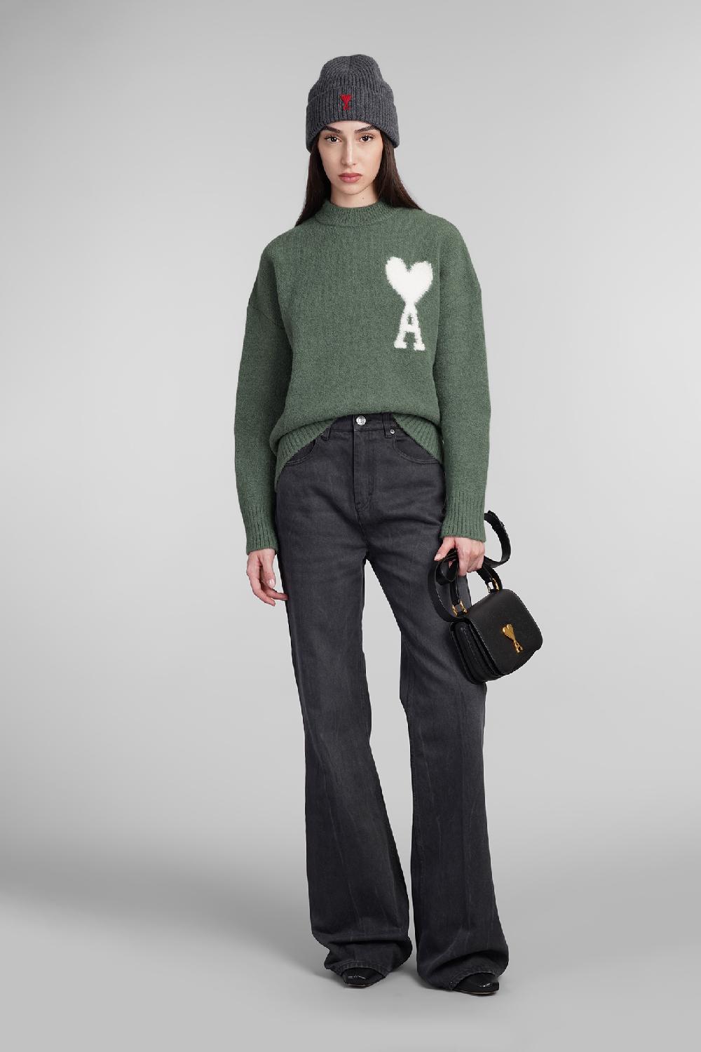 Deliberti Ami Paris Maglia in lana verde cod. 406120 - Deliberti The Luxury Shopping Vendite Flash