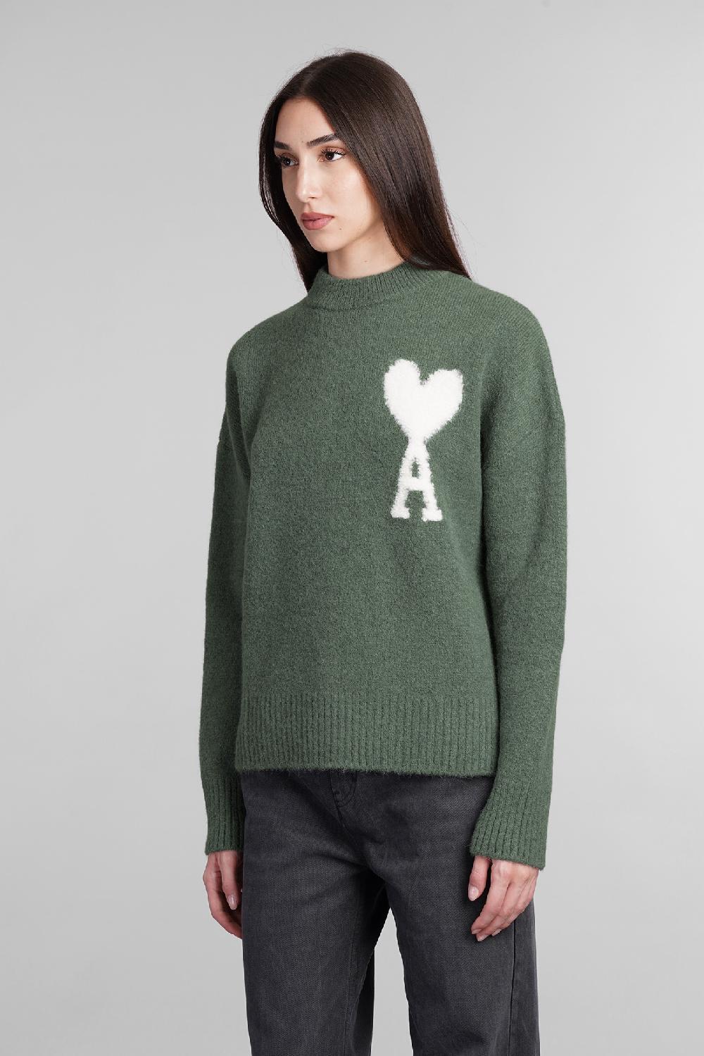 Deliberti Ami Paris Maglia in lana verde cod. 406120 - Deliberti The Luxury Shopping Vendite Flash