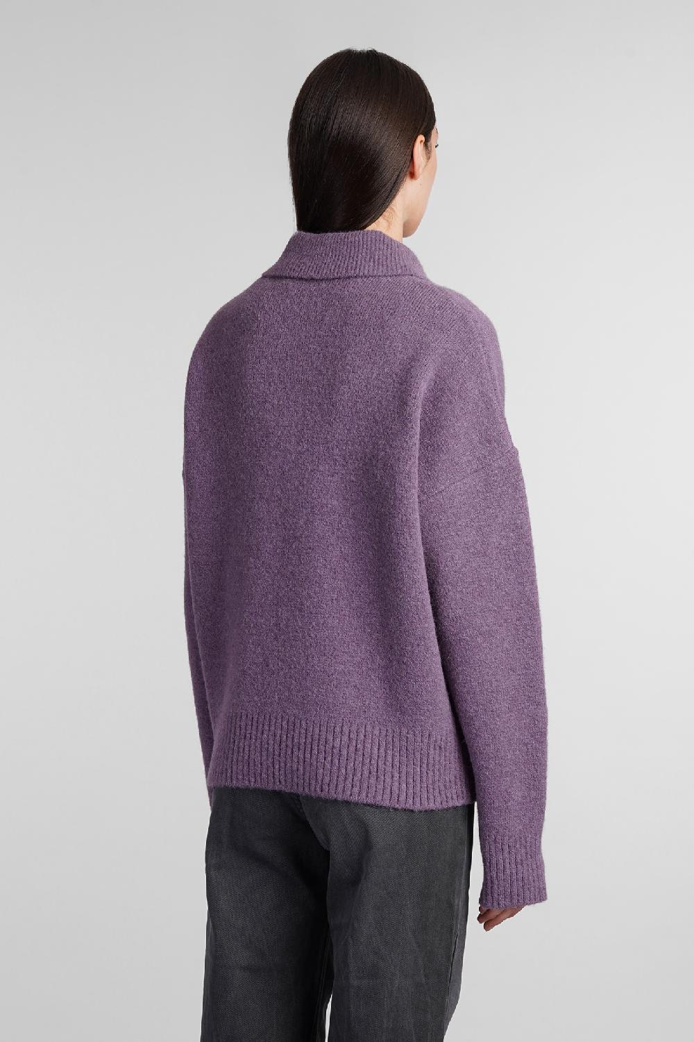 Deliberti Ami Paris Polo in lana viola cod. 409142 - Deliberti The Luxury Shopping In Saldo