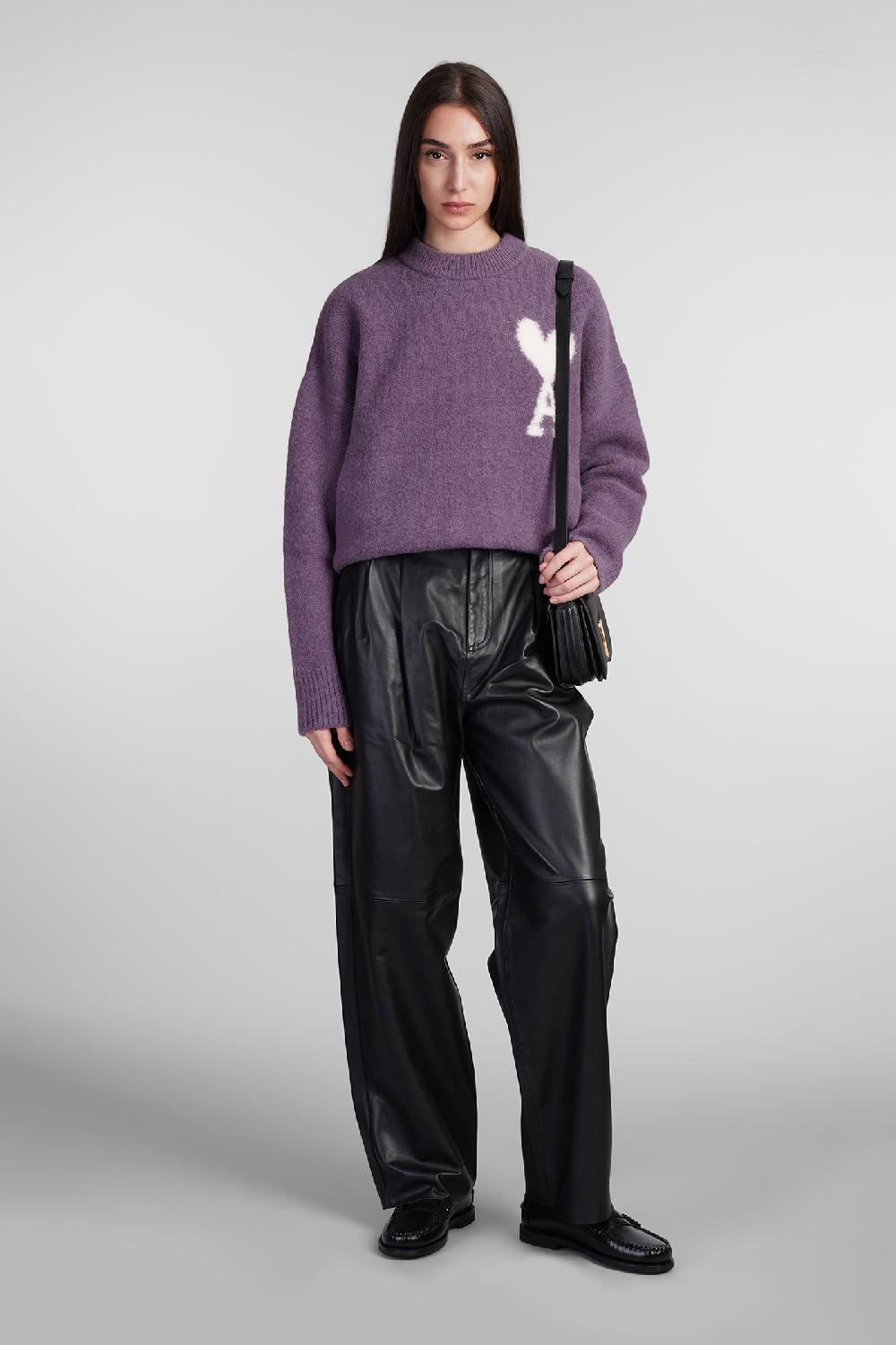 Deliberti Ami Paris Maglia in lana viola cod. 406930 - Deliberti The Luxury Shopping Moda