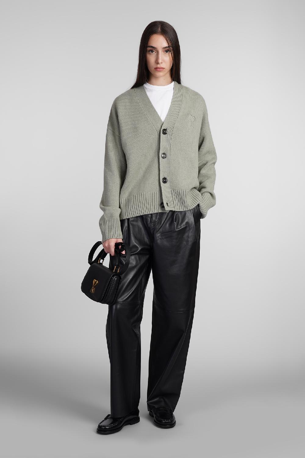 Deliberti Ami Paris Cardigan in lana verde cod. 406931 - Deliberti The Luxury Shopping 2025