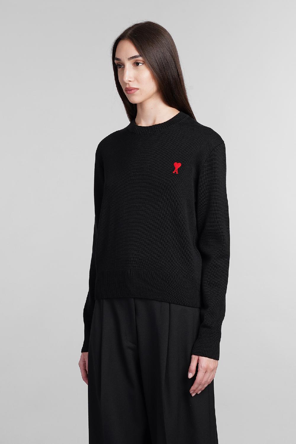 Deliberti Ami Paris Maglia in lana nera cod. 405006 - Deliberti The Luxury Shopping Italia