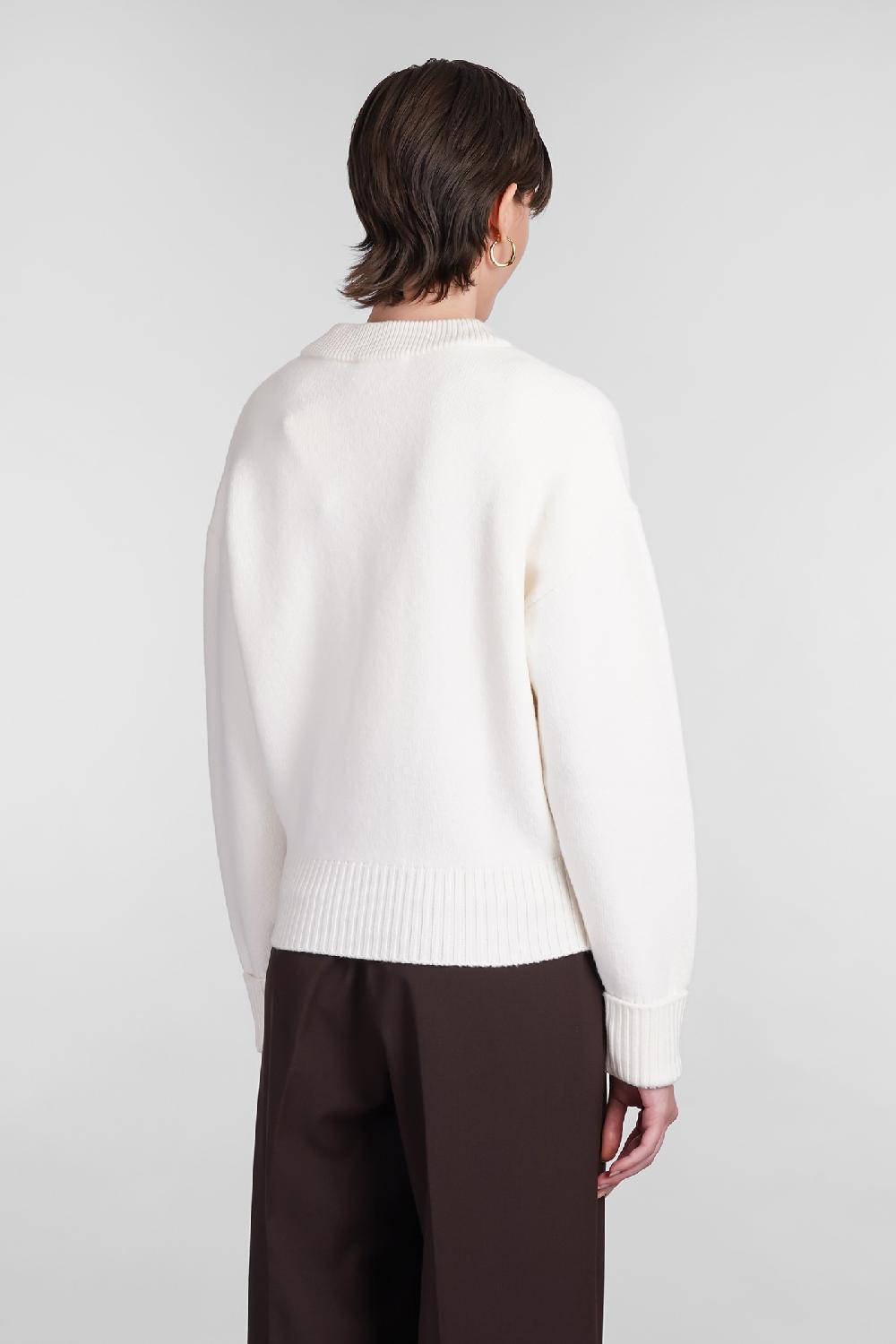 Deliberti Ami Paris Cardigan in lana beige cod. 402078 - Deliberti The Luxury Shopping In Linea