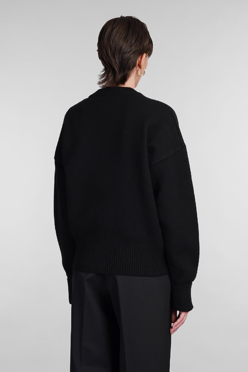 Deliberti Ami Paris Cardigan in lana nera cod. 402079 - Deliberti The Luxury Shopping Qualità