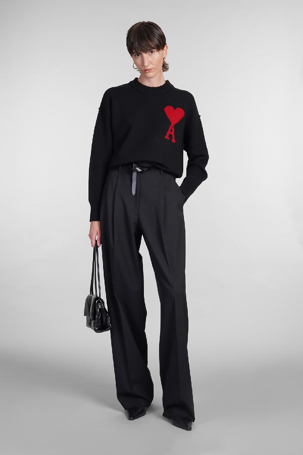 Deliberti Ami Paris Maglia in lana nera cod. 402080 - Deliberti The Luxury Shopping Promozione