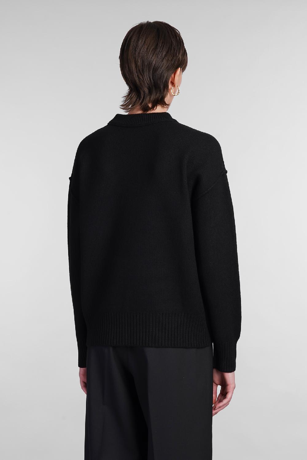 Deliberti Ami Paris Maglia in lana nera cod. 402080 - Deliberti The Luxury Shopping Promozione