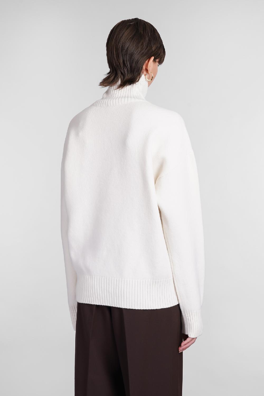 Deliberti Ami Paris Maglia in lana beige cod. 402081 - Deliberti The Luxury Shopping Pezzi Unici