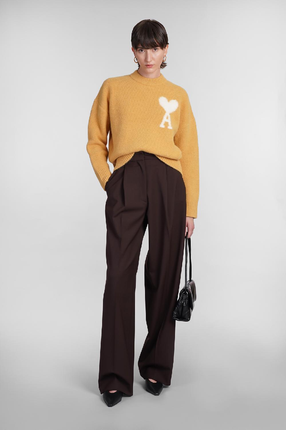 Deliberti Ami Paris Maglia in lana gialla cod. 402082 - Deliberti The Luxury Shopping Soddisfazione Garantita