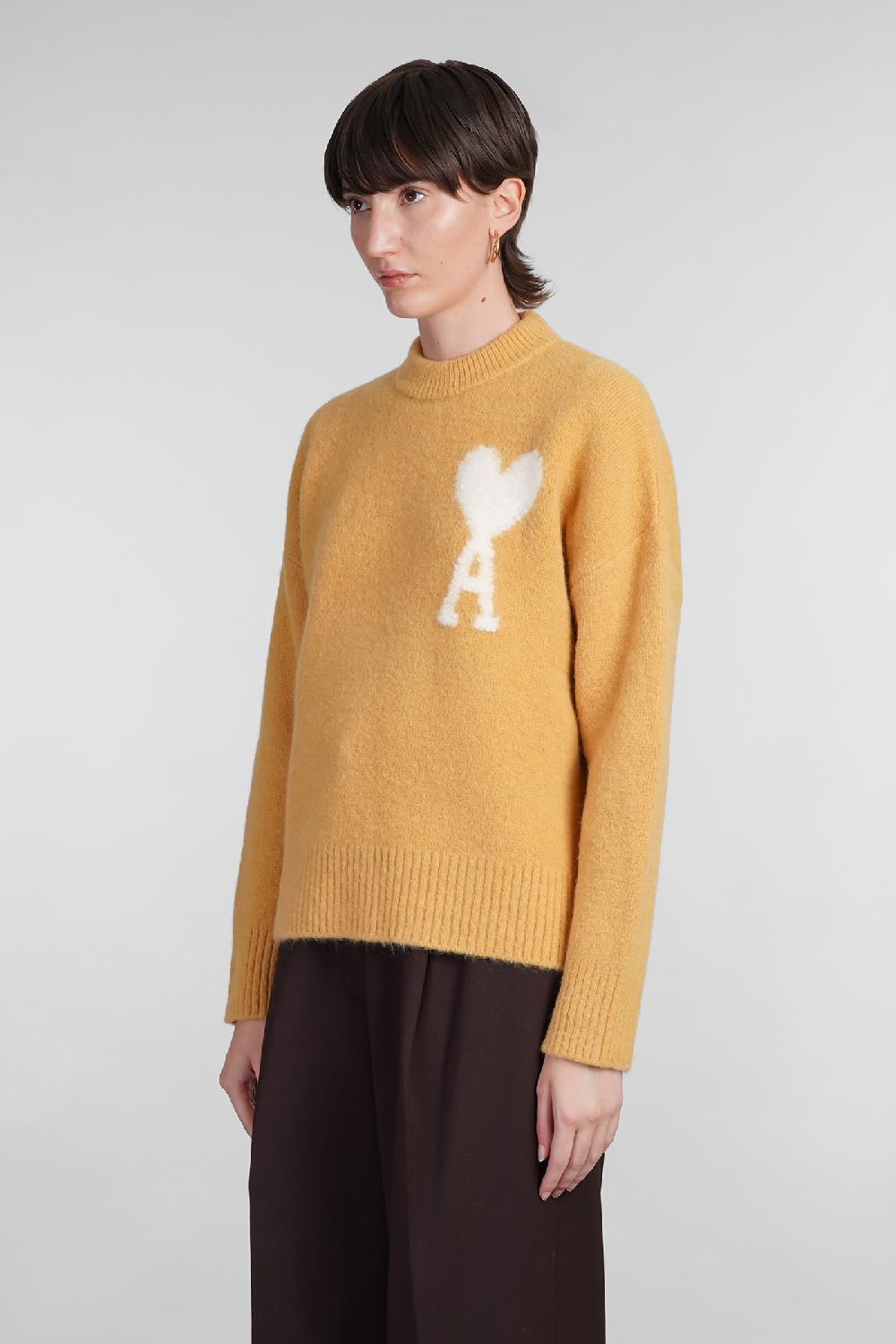 Deliberti Ami Paris Maglia in lana gialla cod. 402082 - Deliberti The Luxury Shopping Soddisfazione Garantita