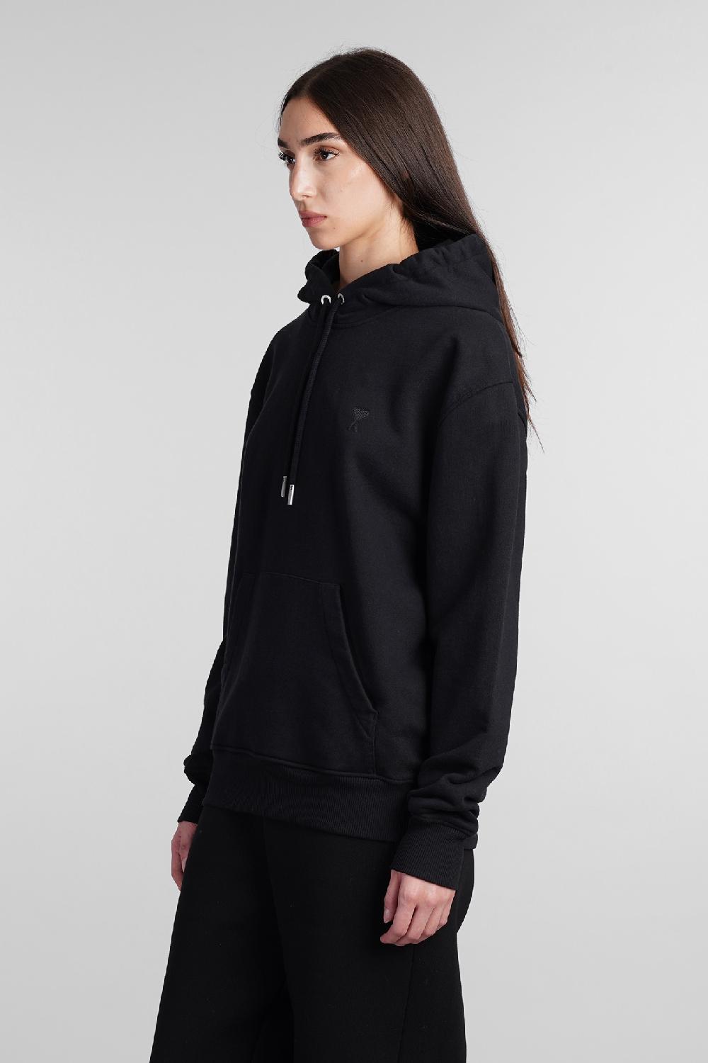 Deliberti Ami Paris Felpa in cotone nero cod. 402083 - Deliberti The Luxury Shopping Qualità Garantita