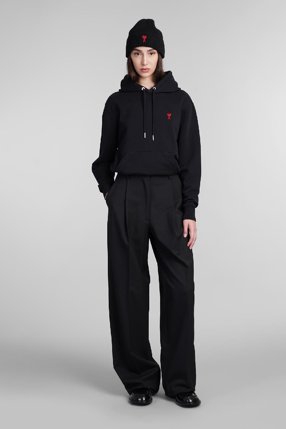 Deliberti Ami Paris Felpa in cotone nero cod. 406118 - Deliberti The Luxury Shopping Fino Al -60%