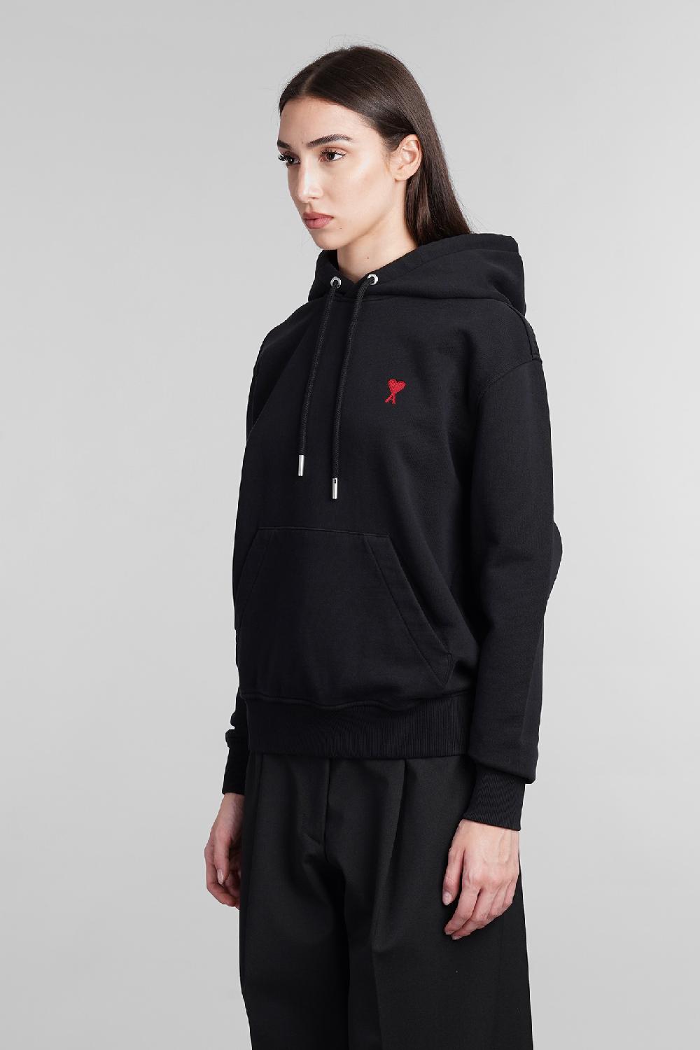 Deliberti Ami Paris Felpa in cotone nero cod. 406118 - Deliberti The Luxury Shopping Fino Al -60%