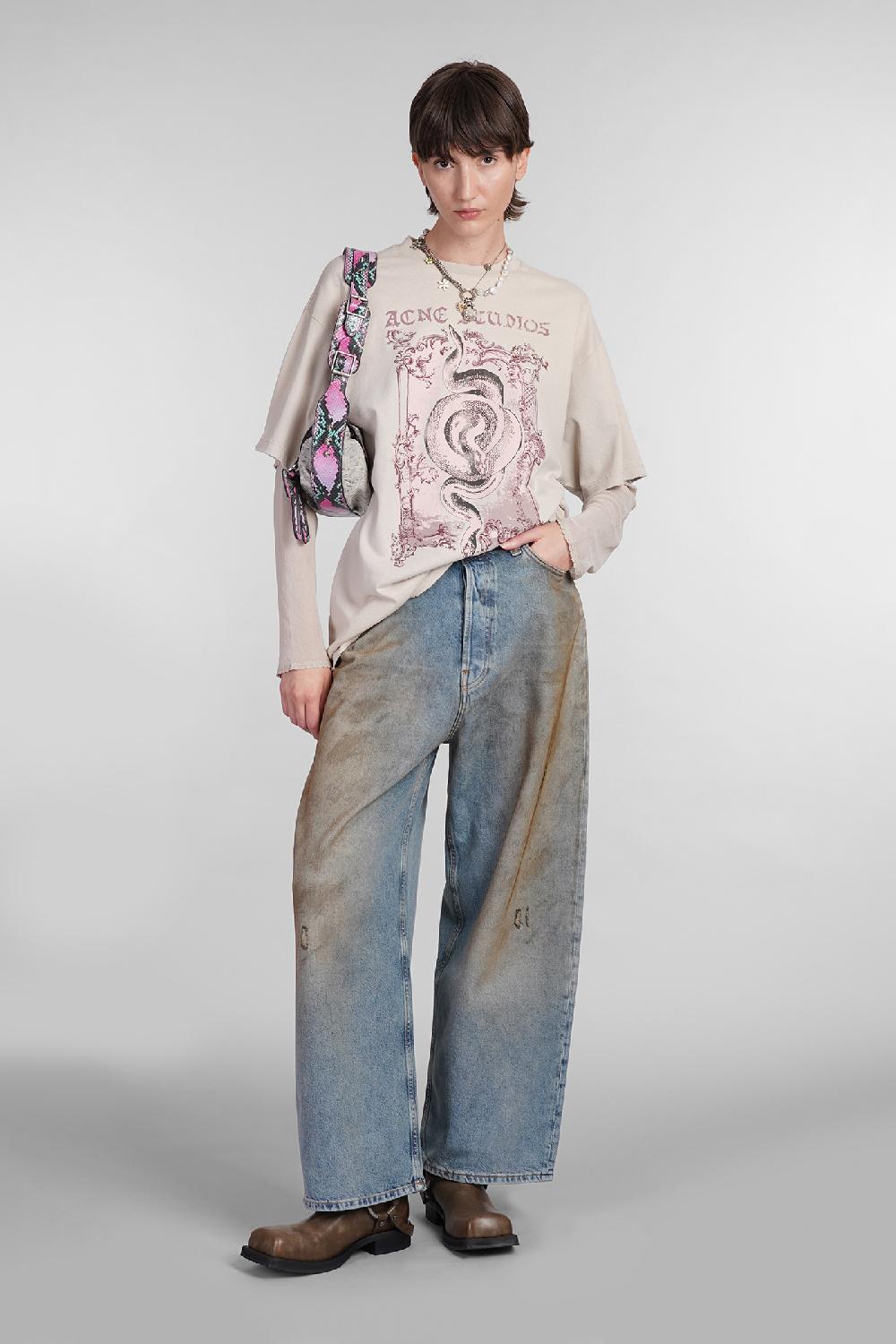 Deliberti Acne Studios T-shirt in cotone beige cod. 402970 - Deliberti The Luxury Shopping Saldi Di Fabbrica