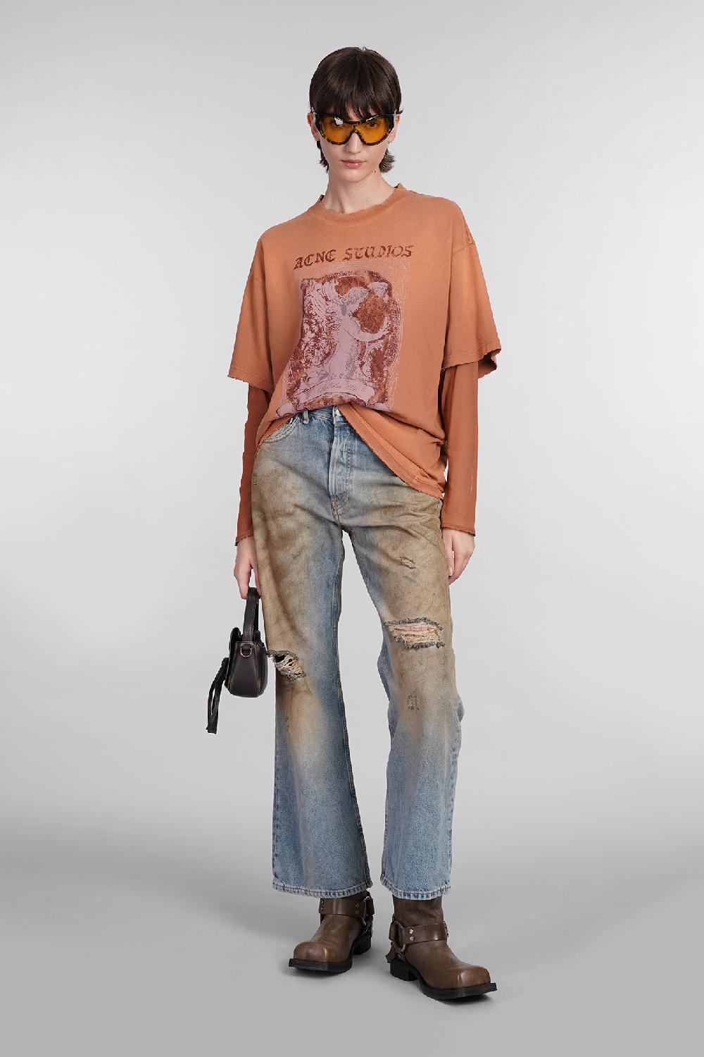 Deliberti Acne Studios T-shirt in cotone arancione cod. 402966 - Deliberti The Luxury Shopping Economico