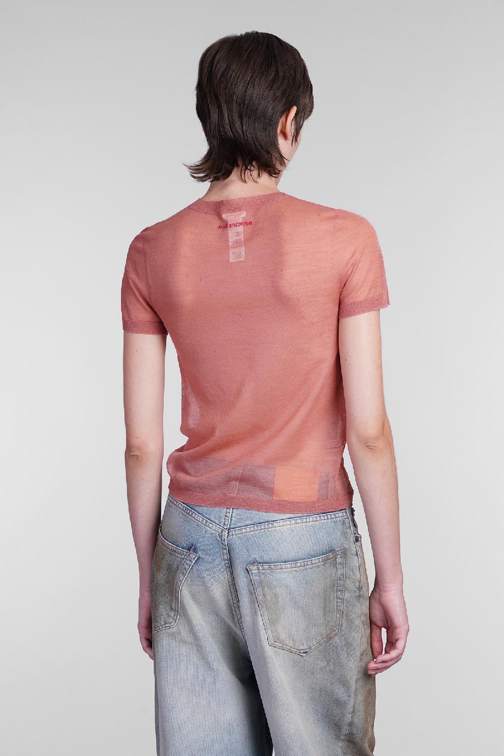 Deliberti Acne Studios T-shirt in lana rosa cod. 406152 - Deliberti The Luxury Shopping Outlet