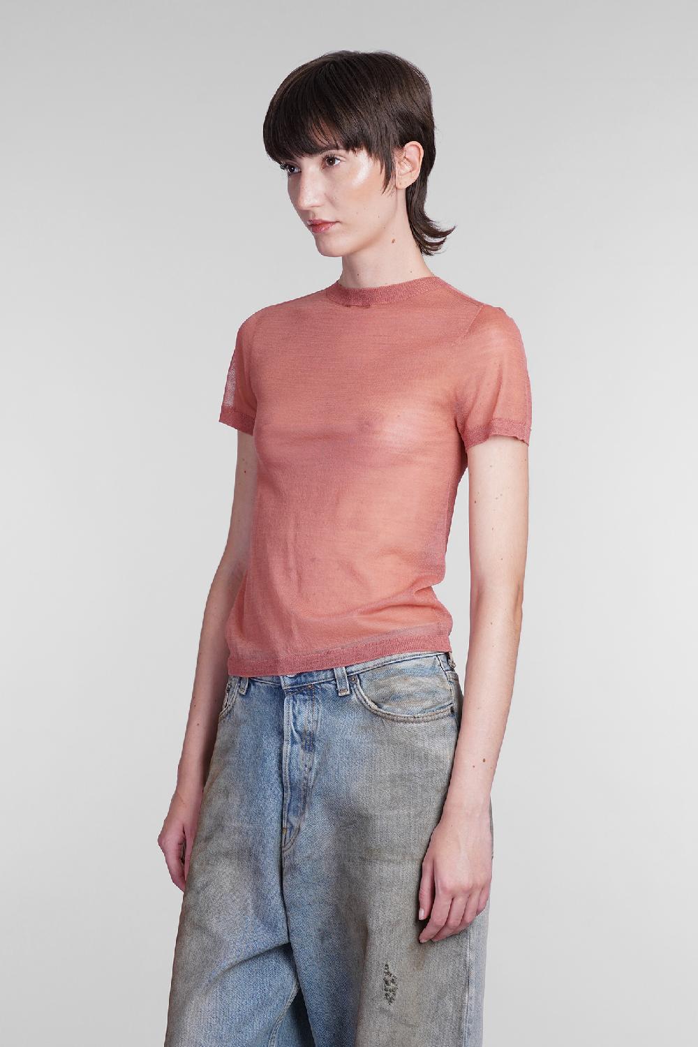 Deliberti Acne Studios T-shirt in lana rosa cod. 406152 - Deliberti The Luxury Shopping Outlet