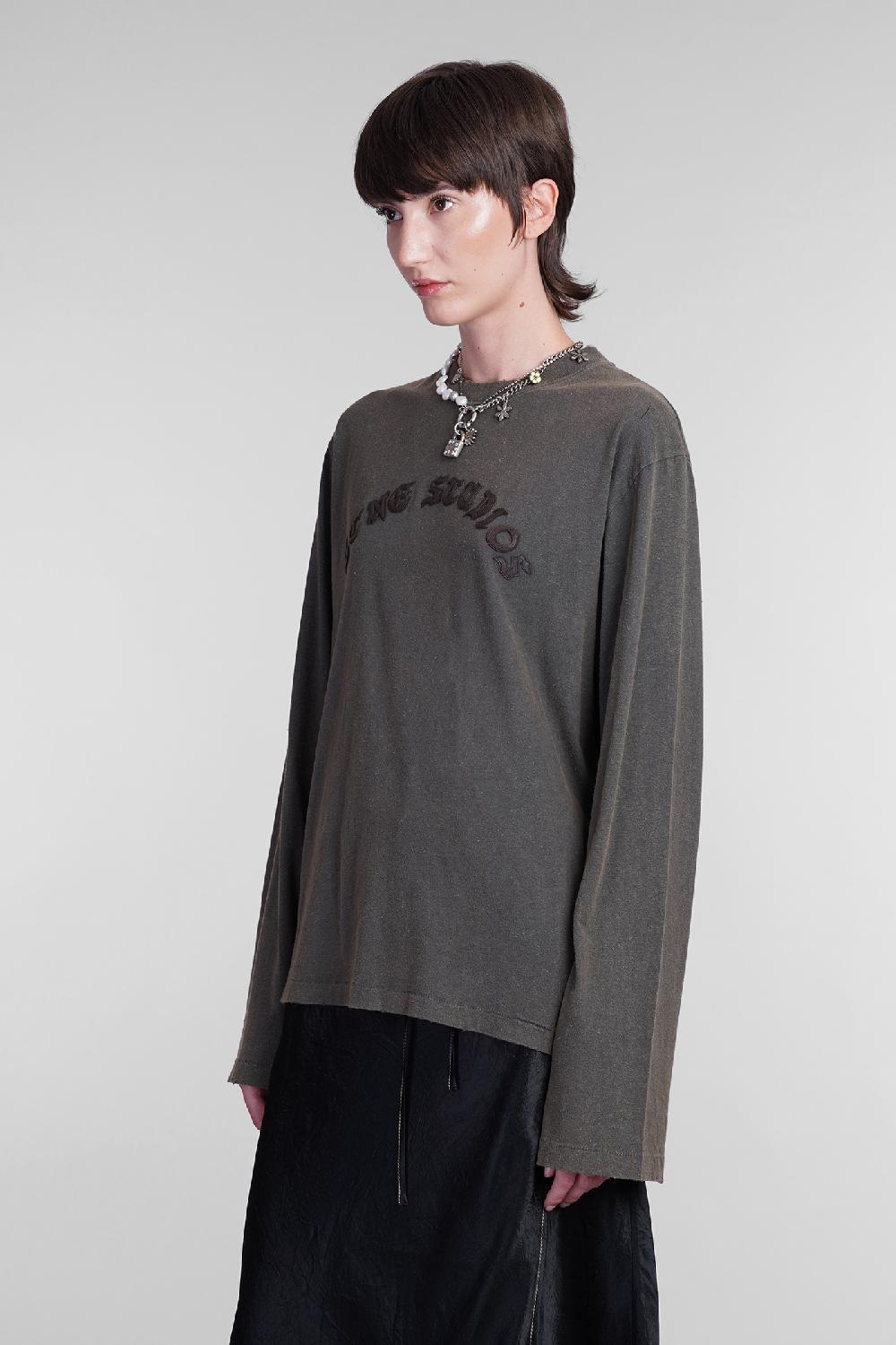 Deliberti Acne Studios T-shirt in cotone verde cod. 405710 - Deliberti The Luxury Shopping Negozio