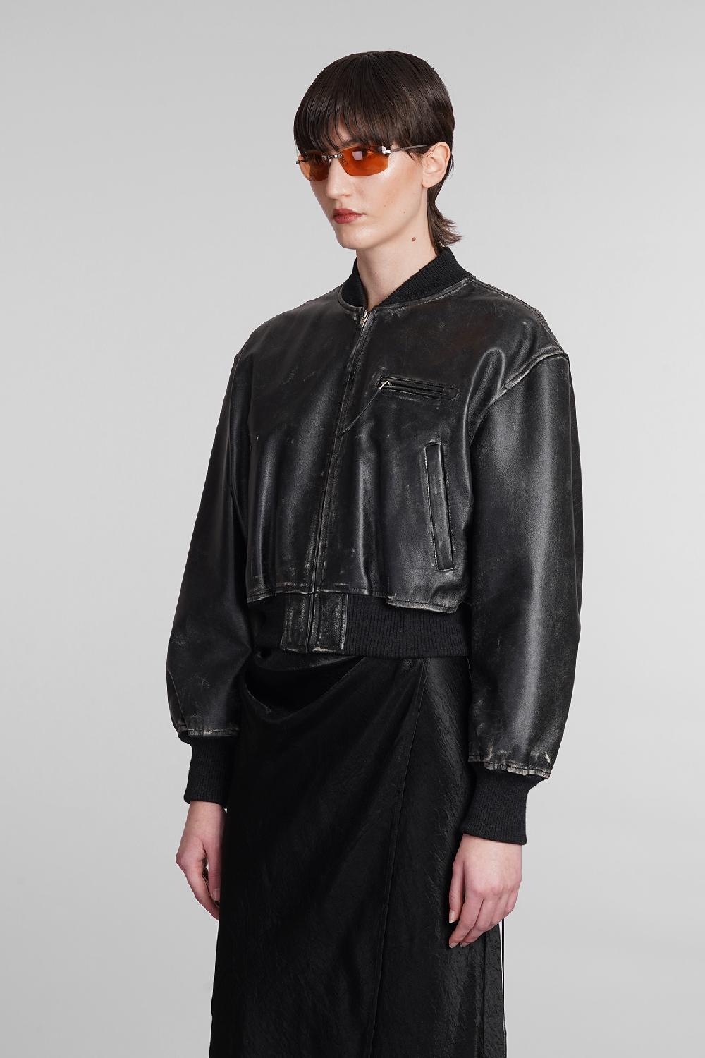 Deliberti Acne Studios Bomber in pelle nera cod. 395327 - Deliberti The Luxury Shopping Moda