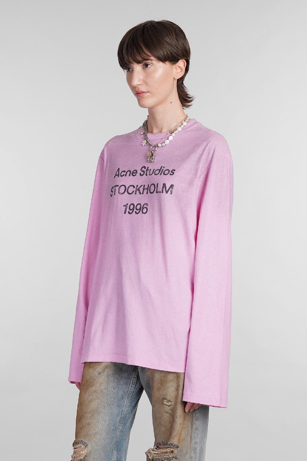 Deliberti Acne Studios T-shirt in cotone rosa cod. 402638 - Deliberti The Luxury Shopping Pezzi Unici