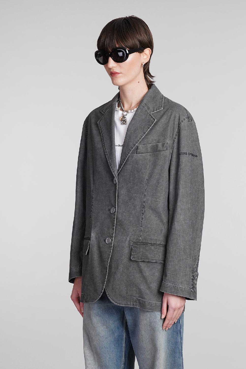 Deliberti Acne Studios Blazer in cotone grigio cod. 393872 - Deliberti The Luxury Shopping Soddisfazione Garantita
