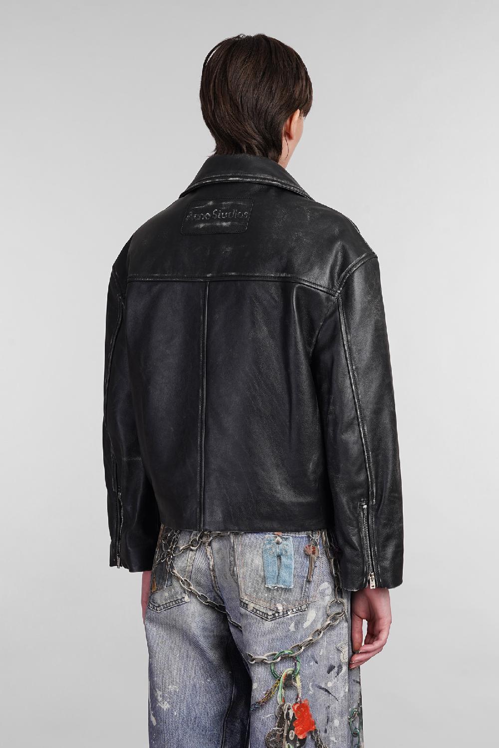 Deliberti Acne Studios Giacca in pelle in pelle nera cod. 402646 - Deliberti The Luxury Shopping Consegna Veloce