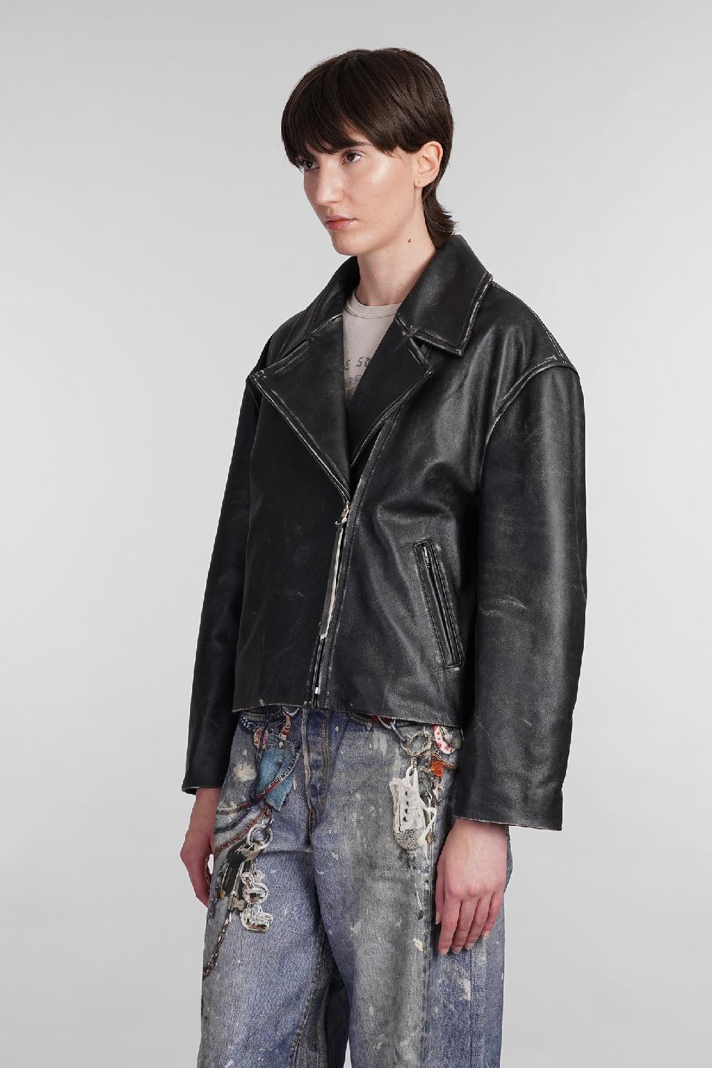 Deliberti Acne Studios Giacca in pelle in pelle nera cod. 402646 - Deliberti The Luxury Shopping Consegna Veloce