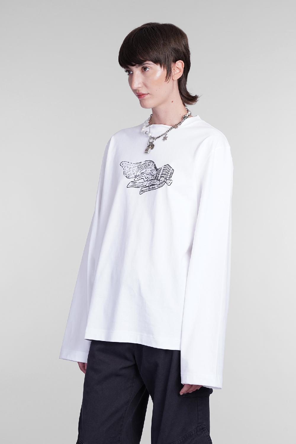 Deliberti Acne Studios T-shirt in cotone bianco cod. 405580 - Deliberti The Luxury Shopping Prezzo Ridotto