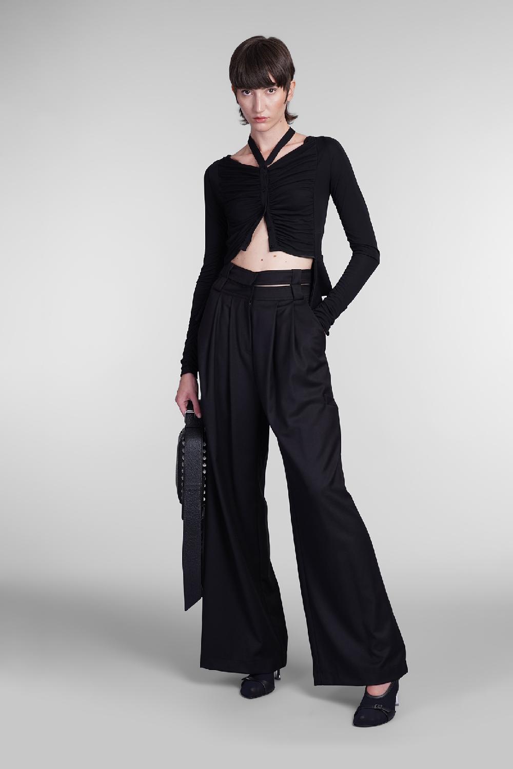 Deliberti Andreadamo Pantalone in poliestere nero cod. 405561 - Deliberti The Luxury Shopping Italy
