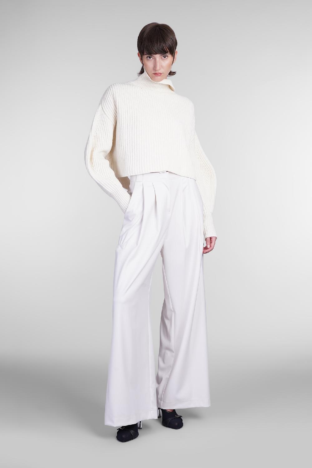 Deliberti Andreadamo Pantalone in poliestere bianco cod. 405560 - Deliberti The Luxury Shopping Pezzi Unici