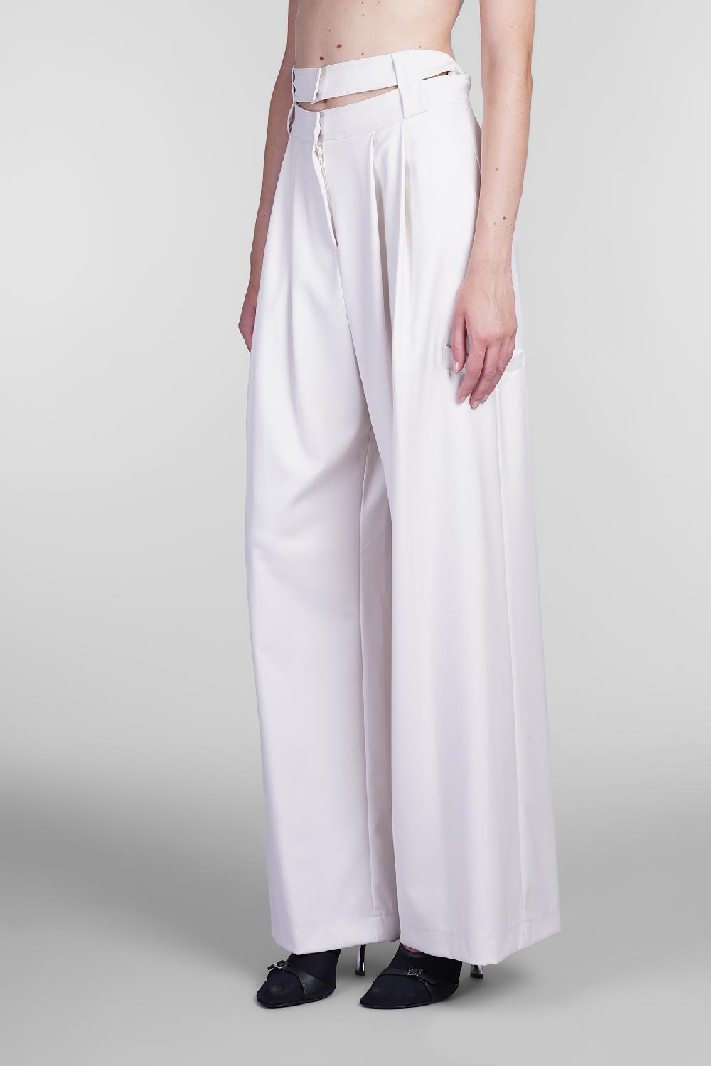 Deliberti Andreadamo Pantalone in poliestere bianco cod. 405560 - Deliberti The Luxury Shopping Pezzi Unici