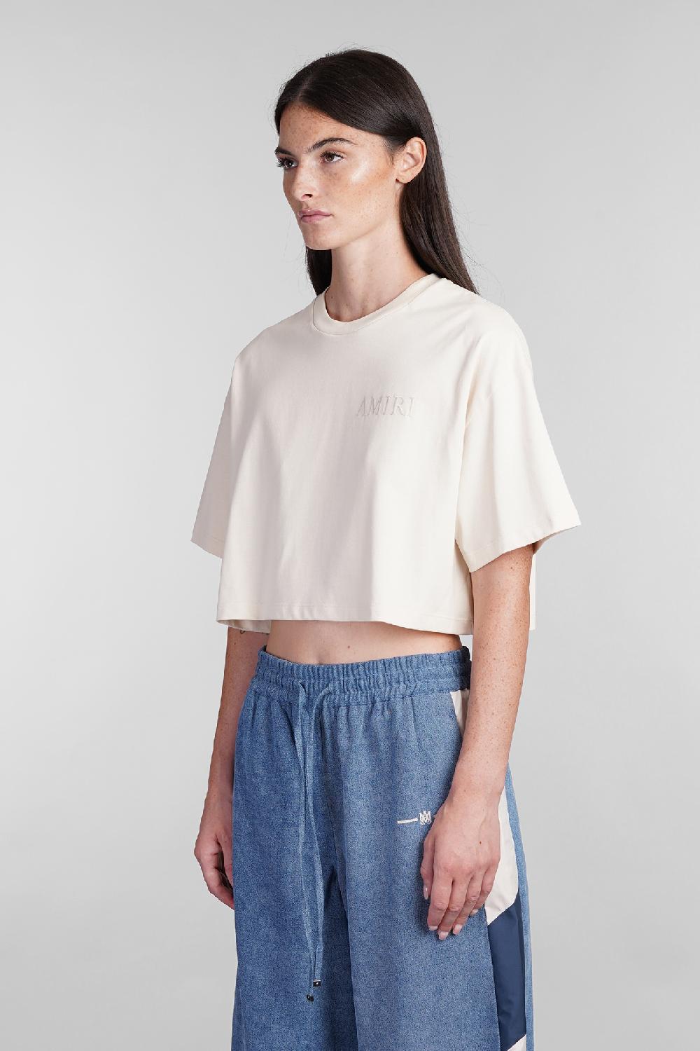 Deliberti Amiri T-shirt in cotone beige cod. 401273 - Deliberti The Luxury Shopping Qualità Garantita