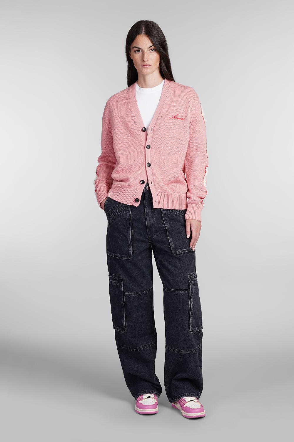 Deliberti Amiri Cardigan in lana rosa cod. 405355 - Deliberti The Luxury Shopping Consegna Veloce