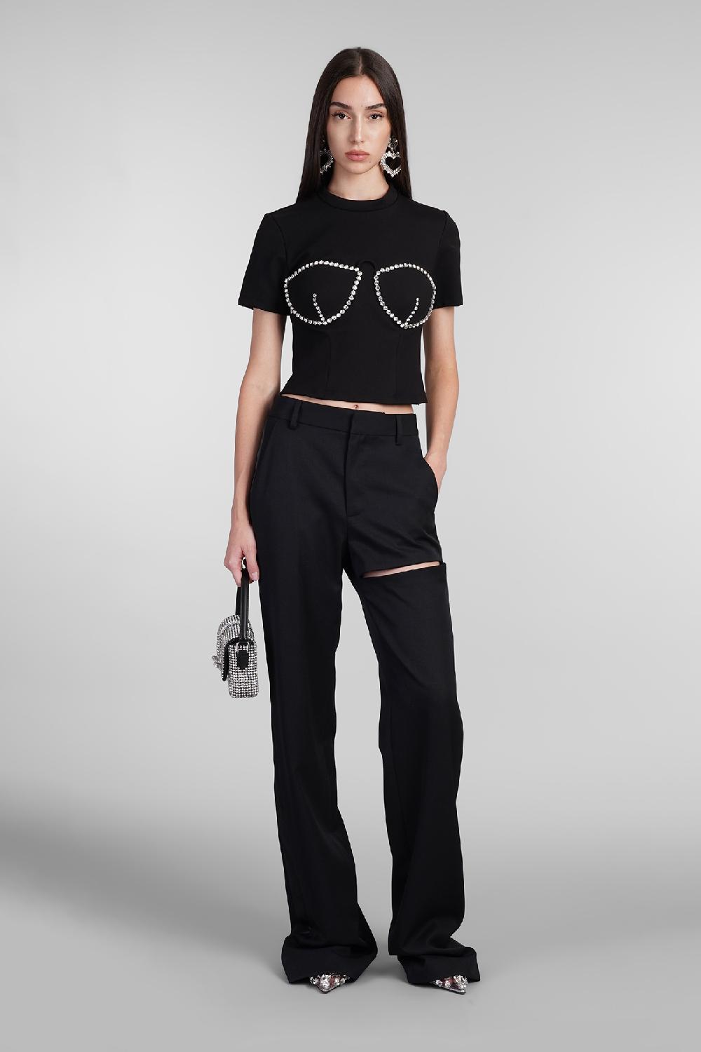 Deliberti Area T-shirt in rayon nero cod. 406969 - Deliberti The Luxury Shopping Offerta esclusiva