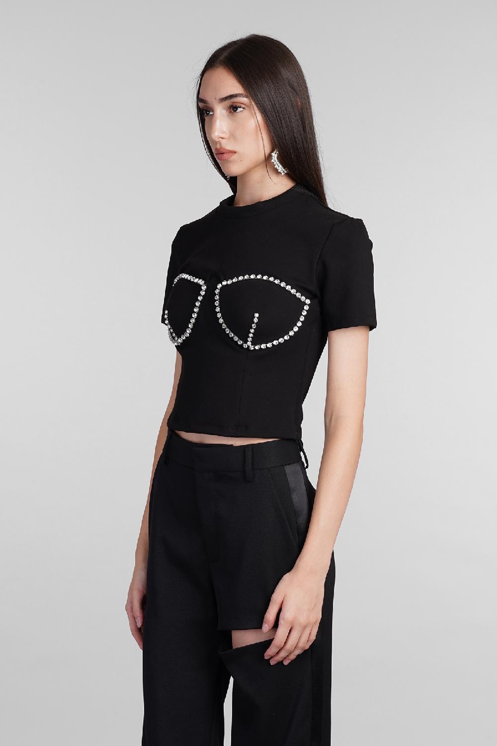 Deliberti Area T-shirt in rayon nero cod. 406969 - Deliberti The Luxury Shopping Offerta esclusiva