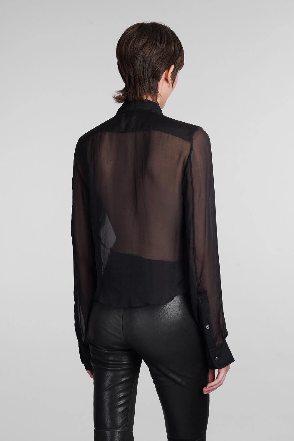 Deliberti Ann Demeulemeester Camicia thyrvi in seta nera cod. 406852 - Deliberti The Luxury Shopping Ultimi tre giorni