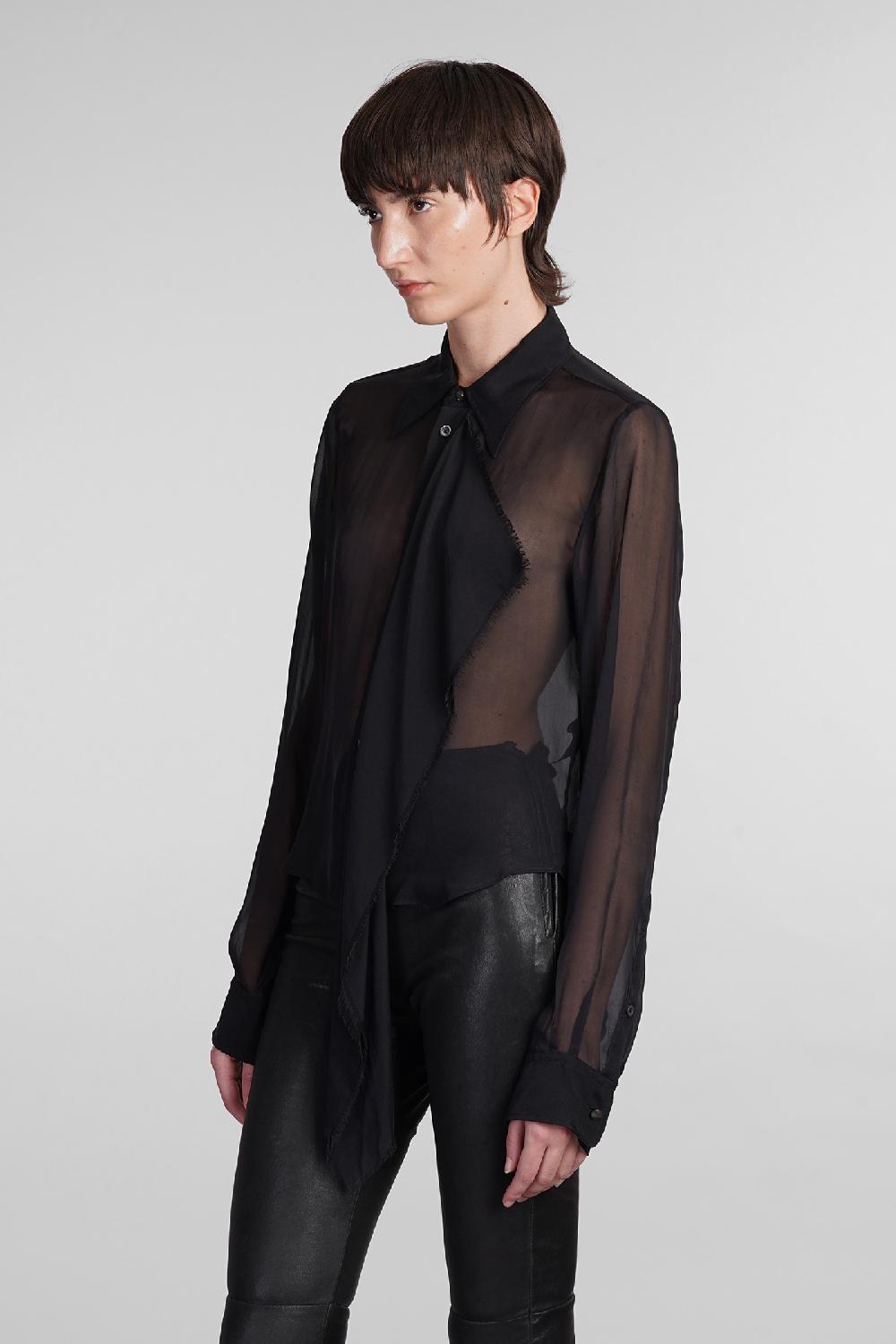 Deliberti Ann Demeulemeester Camicia thyrvi in seta nera cod. 406852 - Deliberti The Luxury Shopping Ultimi tre giorni