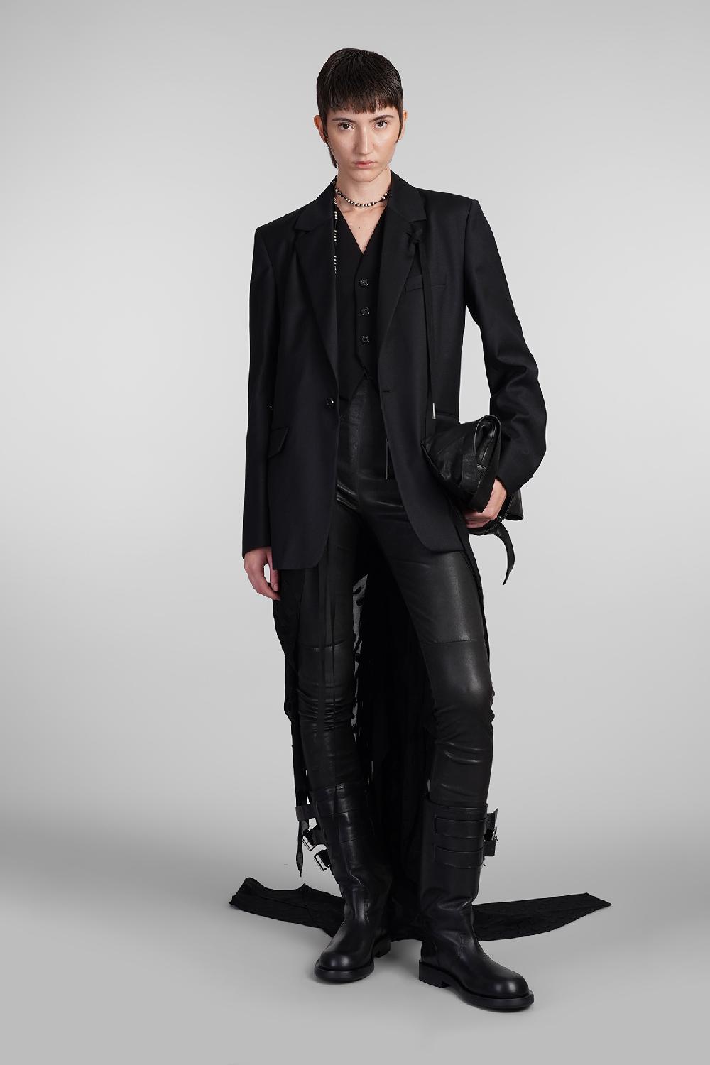 Deliberti Ann Demeulemeester Blazer elin in lana nera cod. 409432 - Deliberti The Luxury Shopping Consegna Veloce