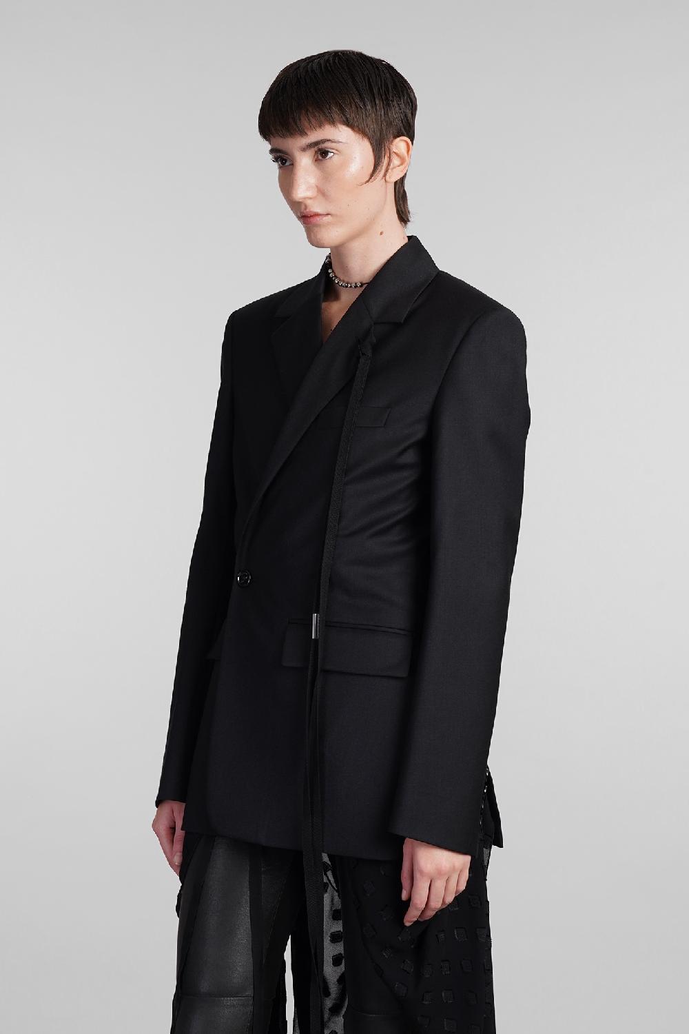 Deliberti Ann Demeulemeester Blazer elin in lana nera cod. 409432 - Deliberti The Luxury Shopping Consegna Veloce