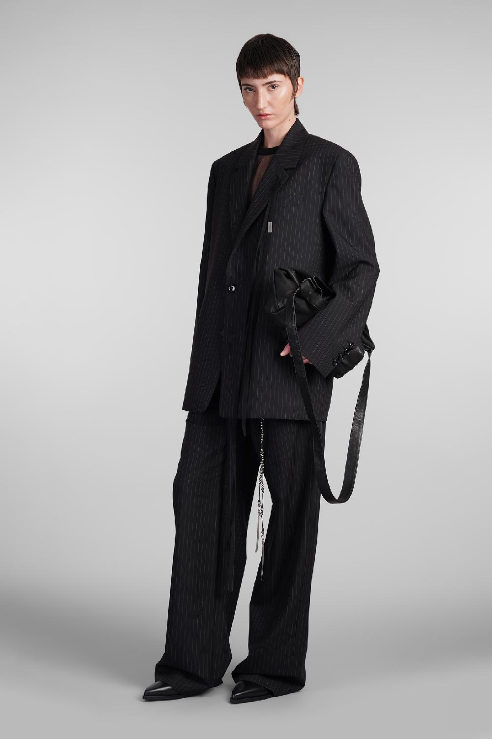 Deliberti Ann Demeulemeester Pantalone linna in lana nera cod. 409434 - Deliberti The Luxury Shopping Fino Al -60%